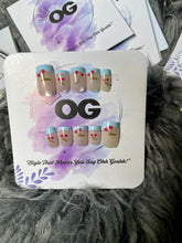 Blue Cherry French, Short Square Shape - Press on Nails |OG