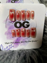 Blush Heart Cateye, Square shape - Press on Nails |OG
