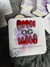 Glitter Cherry Red, Almond Shape - Press on Nails |OG