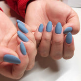 Blue Matte Dusty, Short Square Shape - Press on Nails |OG