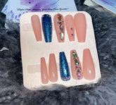 Cosmic Crystal, Coffin Shape - Press on Nails |OG