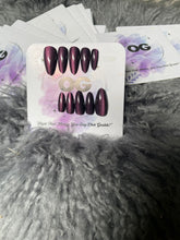 Purple Wine Cat eye, Almond Shape - Press on Nails |OG
