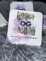 Marble Green Matte, Almond Shape - Press on Nails |OG