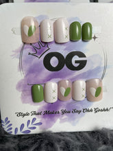 Green Love Patch, Short Square Shape - Press on Nails |OG