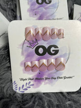 Pink Crown French, Short Square Shape - Press on Nails |OG
