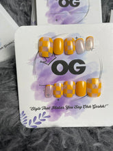 Yellow Dream Grid, Short Square Shape - Press on Nails |OG