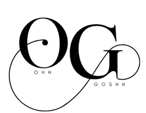 Black and white logo with 'OG' and 'Ohh Goshh' text on a white background