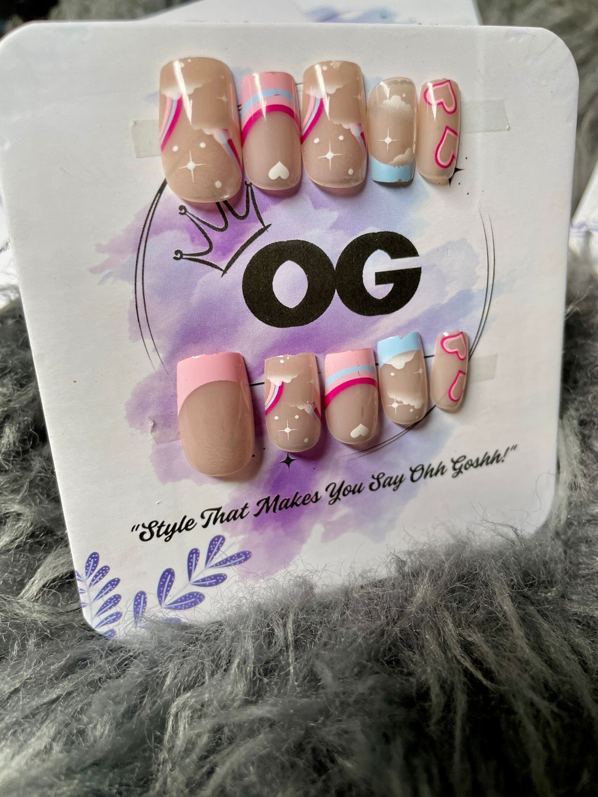 Daydream Cateye. Square Shape - Press on Nails |OG