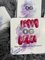 Red Splash, Almond Shape - Press on Nails |OG